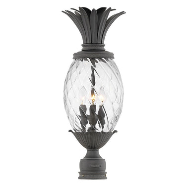 Hinkley Plantation Outdoor Large Post Mount Lantern in Museum Black Finish 