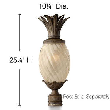 Hinkley Plantation Outdoor Large Post Mount Lantern in Pearl Bronze Finish Alternative Image 1