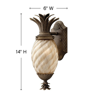 Hinkley Plantation Outdoor Medium Wall Mount Lantern in Pearl Bronze Finish Alternative Image 1