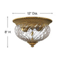 Hinkley Plantation Small Flush Mount in Burnished Brass Finish Alternative Image 1
