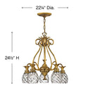 Hinkley Plantation Small Single Tier Chandelier in Burnished Brass Finish Alternative Image 1