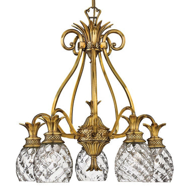 Hinkley Plantation Small Single Tier Chandelier in Burnished Brass Finish Alternative Image 2