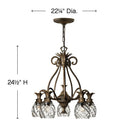 Hinkley Plantation Small Single Tier Chandelier in Pearl Bronze Finish Alternative Image 1