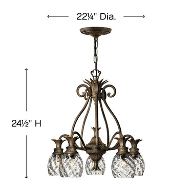 Hinkley Plantation Small Single Tier Chandelier in Pearl Bronze Finish Alternative Image 1