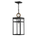 Hinkley Porter LED 7.5" Outdoor Medium Hanging Lantern in Black Finish 
