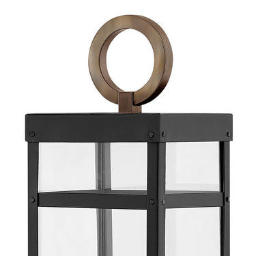 Hinkley Porter LED Outdoor Large Post Mount Lantern in Black Finish Alternative Image 1