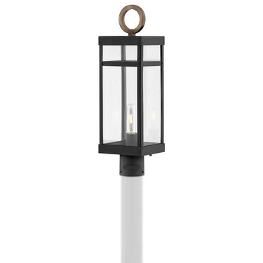 Hinkley Porter LED Outdoor Large Post Mount Lantern in Black Finish Alternative Image 3