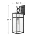 Hinkley Porter LED Outdoor Large Wall Mount Lantern in Aged Zinc Finish Alternative Image 1