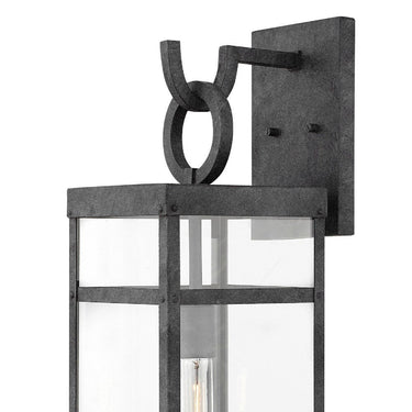Hinkley Porter LED Outdoor Large Wall Mount Lantern in Aged Zinc Finish Alternative Image 2