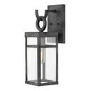 Hinkley Porter LED Outdoor Medium Wall Mount Lantern in Aged Zinc Finish 