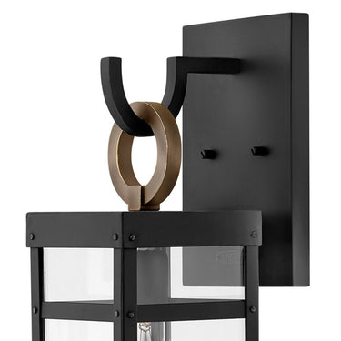 Hinkley Porter LED Outdoor Medium Wall Mount Lantern in Black Finish Alternative Image 1