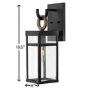 Hinkley Porter LED Outdoor Medium Wall Mount Lantern in Black Finish Alternative Image 2