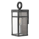 Hinkley Porter LED Outdoor Small Wall Mount Lantern in Aged Zinc Finish 