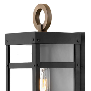 Hinkley Porter LED Outdoor Small Wall Mount Lantern in Black Finish Alternative Image 1