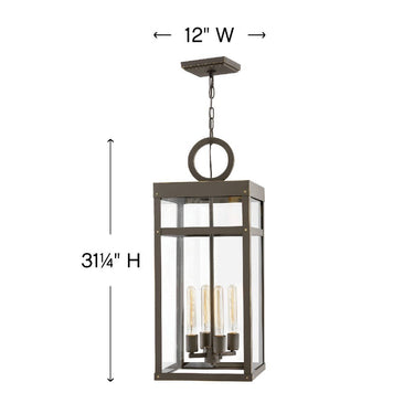 Hinkley Porter Outdoor Medium Single Tier LED Lantern in Oil Rubbed Bronze Finish Alternative Image 1