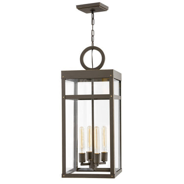 Hinkley Porter Outdoor Medium Single Tier LED Lantern in Oil Rubbed Bronze Finish 