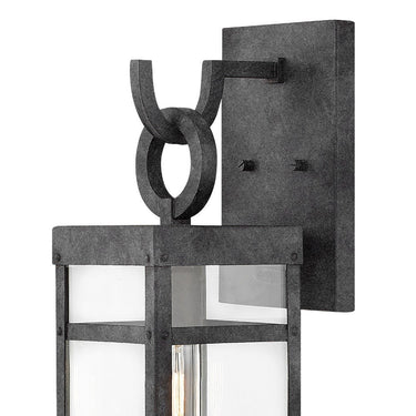 Hinkley Porter Outdoor Medium Wall Mount Lantern in Aged Zinc Finish Alternative Image 1
