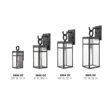 Hinkley Porter Outdoor Medium Wall Mount Lantern in Aged Zinc Finish Alternative Image 3