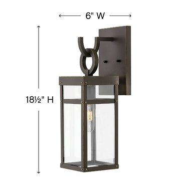 Hinkley Porter Outdoor Medium Wall Mount Lantern in Oil Rubbed Bronze Finish Alternative Image 1