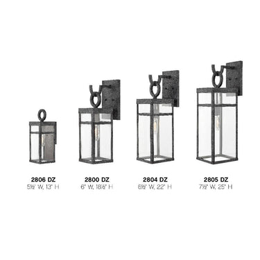 Hinkley Porter Outdoor Small Wall Mount Lantern in Aged Zinc Finish Alternative Image 3
