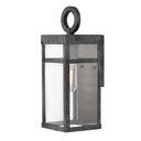 Hinkley Porter Outdoor Small Wall Mount Lantern in Aged Zinc Finish 