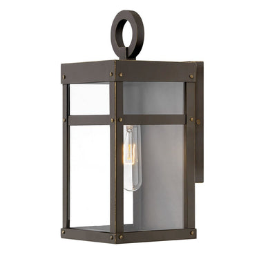 Hinkley Porter Outdoor Small Wall Mount Lantern in Oil Rubbed Bronze Finish 