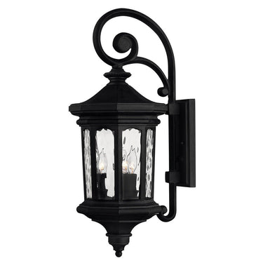 Hinkley Raley Outdoor Large Wall Mount Lantern in Museum Black Finish 