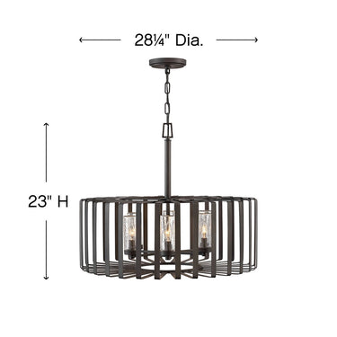 Hinkley Reid Outdoor Medium Single Tier Chandelier Alternative Image 1