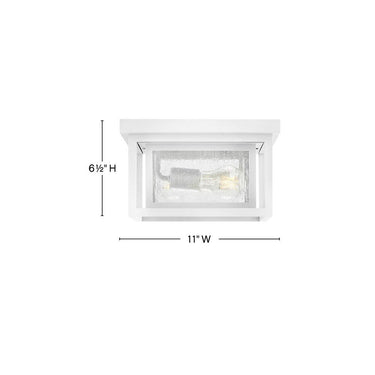 Hinkley Republic Outdoor Small Flush Mount in Textured White Finish Alternative Image 1