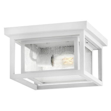 Hinkley Republic Outdoor Small Flush Mount in Textured White Finish 