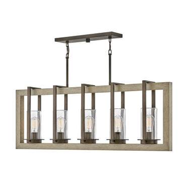 Hinkley Riverwood Outdoor Medium Five Light Linear Chandelier 