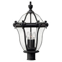 Hinkley San Clemente Outdoor Large Post Mount Lantern in Museum Black Finish 