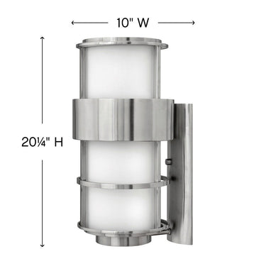 Hinkley Saturn Outdoor Medium Wall Mount Lantern - Alternative Image 1905SS Alternative Image 1