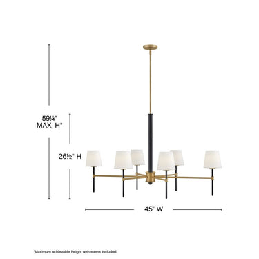 Hinkley Saunders Medium Six Light Linear Chandelier Alternative Image 1