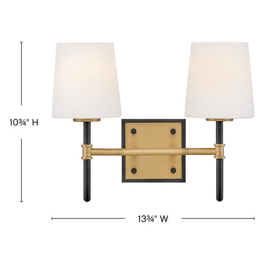 Hinkley Saunders Small Two Light Vanity Wall Sconce Alternative Image 1