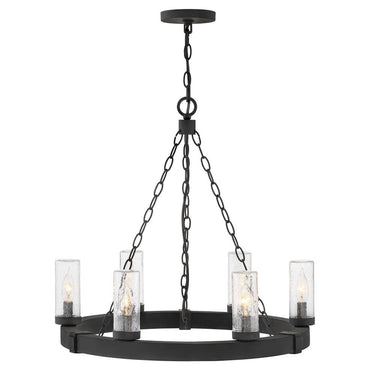 Hinkley Sawyer 12V LED Outdoor Medium Single Tier Chandelier - 29206BK-LV 
