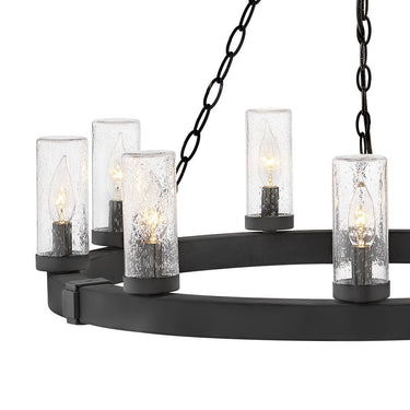 Hinkley Sawyer Alternative Image 12V LED Outdoor Medium Single Tier Chandelier - Alternative Image 29208BK-LV Alternative Image 2