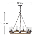 Hinkley Sawyer Alternative Image 12V LED Outdoor Medium Single Tier Chandelier - Alternative Image 29208SQ-LV Alternative Image 1