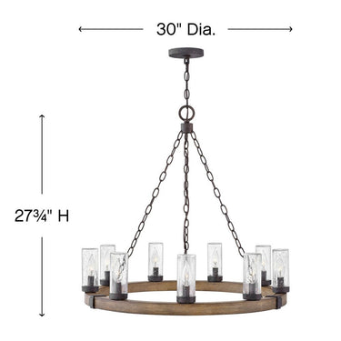 Hinkley Sawyer Alternative Image 12V LED Outdoor Medium Single Tier Chandelier - Alternative Image 29208SQ-LV Alternative Image 1