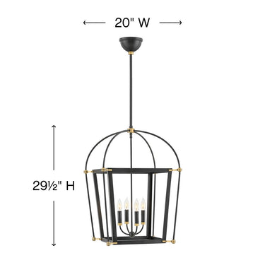 Hinkley Selby Large Open Frame Pendant in Black Finish Alternative Image 1