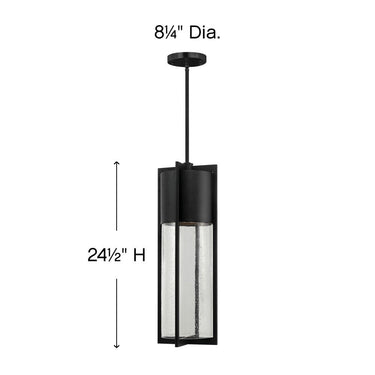 Hinkley Shelter Alternative Image 8.25" Outdoor Large Hanging Lantern in Black Finish Alternative Image 1