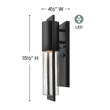 Hinkley Shelter LED Outdoor Medium Wall Mount Lantern in Black Finish Alternative Image 1