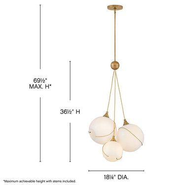 Hinkley Skye Large Three Light Pendant - Alternative Image 30304HBR-CO Alternative Image 1