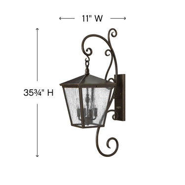 Hinkley Trellis Outdoor Extra Large Wall Mount Lantern with Scroll Alternative Image 1