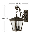 Hinkley Trellis Outdoor Medium Wall Mount Lantern - Alternative Image 1434RB Alternative Image 3