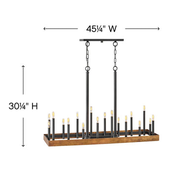 Hinkley Wells Large Eighteen Light Linear Chandelier Alternative Image 1