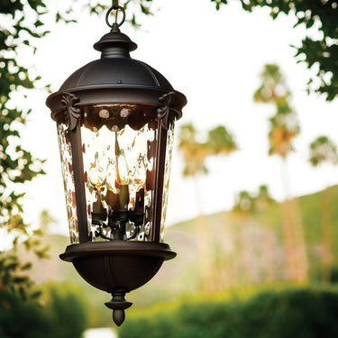 Hinkley Windsor Alternative Image 12.5" Outdoor Large Hanging Lantern in Black Finish Alternative Image 4