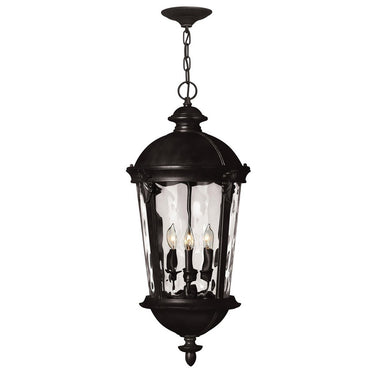 Hinkley Windsor 12.5" Outdoor Large Hanging Lantern in Black Finish 