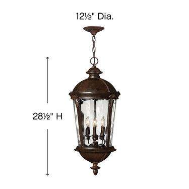 Hinkley Windsor Alternative Image 12.5" Outdoor Large Hanging Lantern in River Rock Finish Alternative Image 1