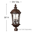 Hinkley Windsor Outdoor Large Post Mount Lantern Alternative Image 5